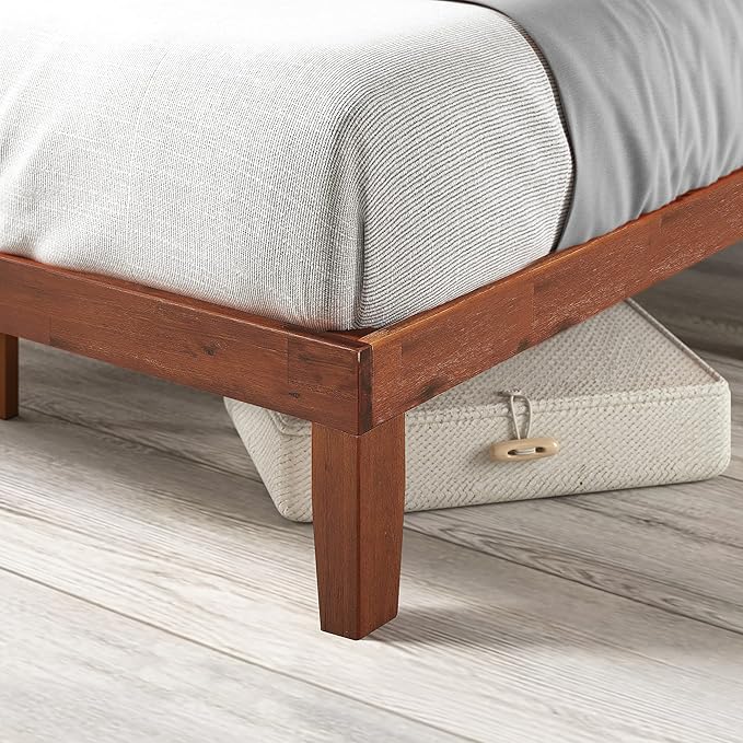 Zinus Wen Wood Platform Bed Frame/Solid Wood Foundation/Wood Slat Support/No Box Spring Needed/Easy Assembly, King