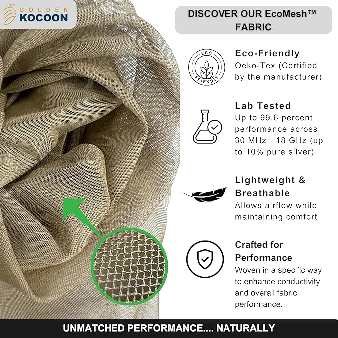 .E-M-F Blanket - Organic Cotton Crepe & Sherpa Blanket, with EcoMesh™ Fara-day Silver Liner - Size 48x59 inch (122cm x 150cm) - ideal for everyday 5 G, B T, Smart Meter & Wi Fi environments