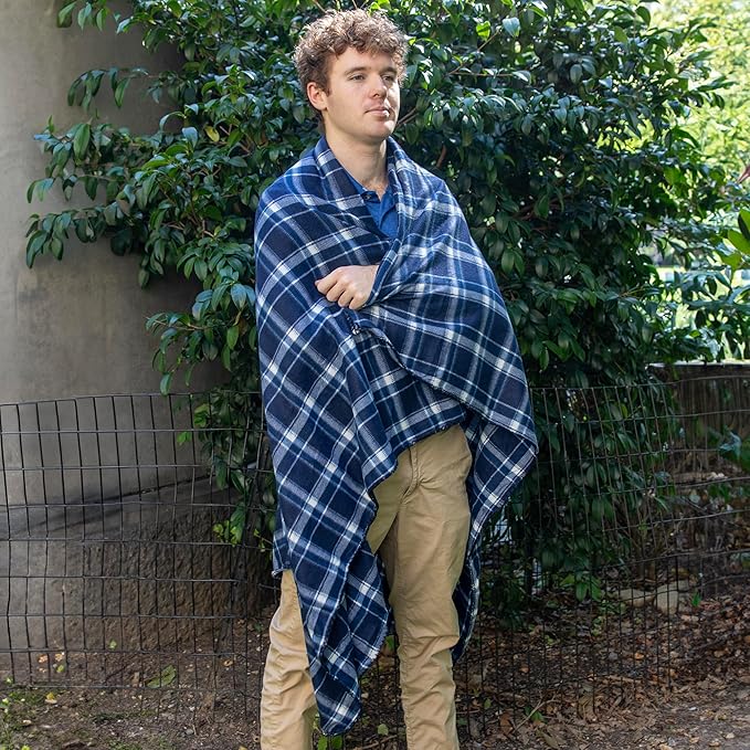 Trail maker 24 Pack Bulk Plaid Sherpa Fleece Throw Blankets 50 x 60 for Wedding Guests, Homeless, Pets | Plaid Fleece Throw Blankets Bulk