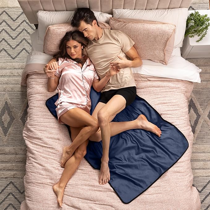 Avana Waterproof Throw - Sensual Blanket for Adults - Made in The USA - Small Size, Micro-Velvet Blue