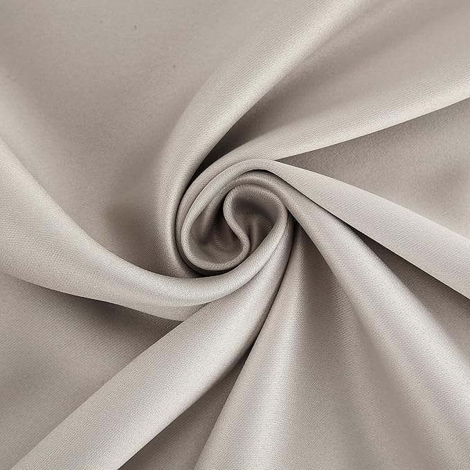 Sun Zero Nordic 2-Pack Theater Grade Noise Reducing Extreme 100% Blackout Grommet Curtain Panel Pair, 52" x 54, Stone Beige