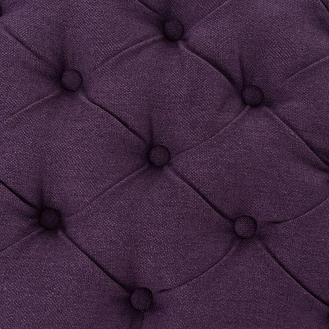 Ball & Cast 50" Button Tufted Upholstered Entryway Storage Bench, Padded Bed of End Ottoman Stool w/Safety Hinges&Spacious Storage&Wood Legs, Longer&Wider-Benches for Living Bedroom Kitchen, Purple
