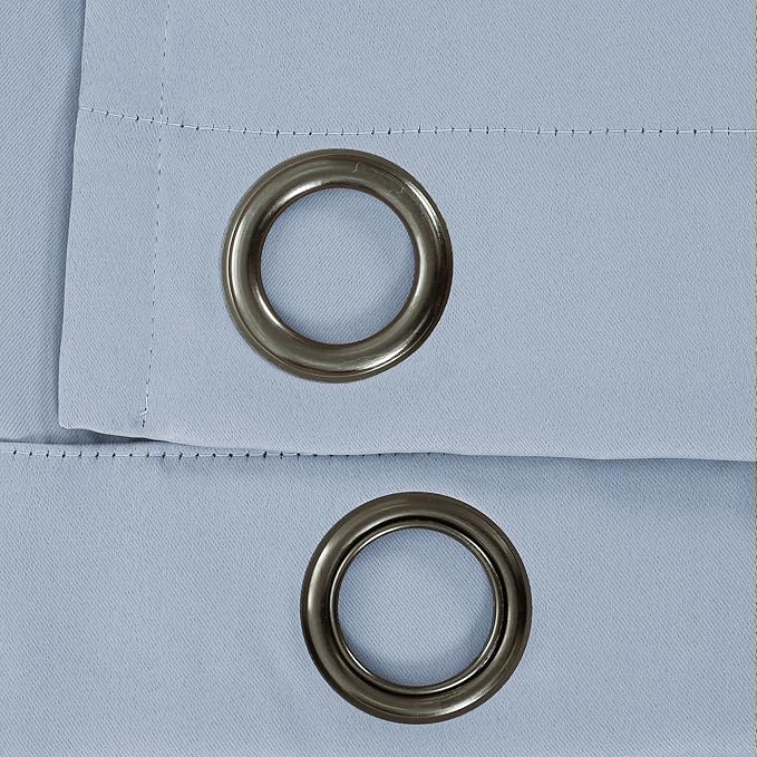 Lush Decor Insulated Grommet Blackout Window Curtain Panels, Pair, 52" W x 84" L, Blue Moon - Classic Modern Design - Chic Window Decor - Long Curtains For Living Room, Bedroom, Or Dining Room