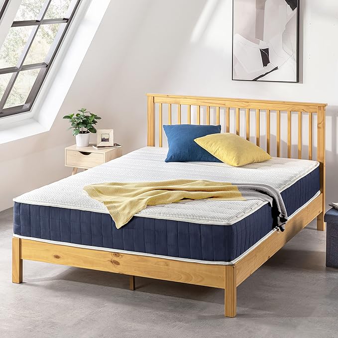 Mellow 10 Inch RENA Pocket Spring Hybrid Mattress with Green Tea Memory Foam, King, Navy