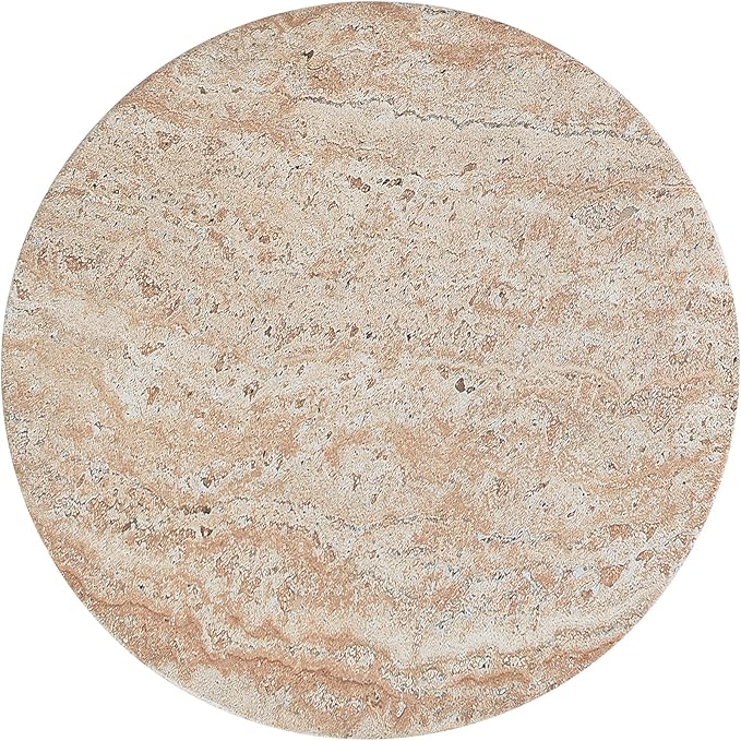 Christopher Knight Home Aria 18.5" H Outdoor Side Table, Round End Table with Hollow Design, Small Accent Table for Indoor/Outdoor, Minimalist Coffee Table for Patio Balcony, Beige+Natural