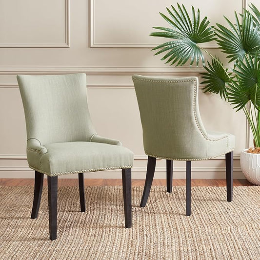 Safavieh Mercer Collection Lester Dining Chairs, Light Granite, Set of 2