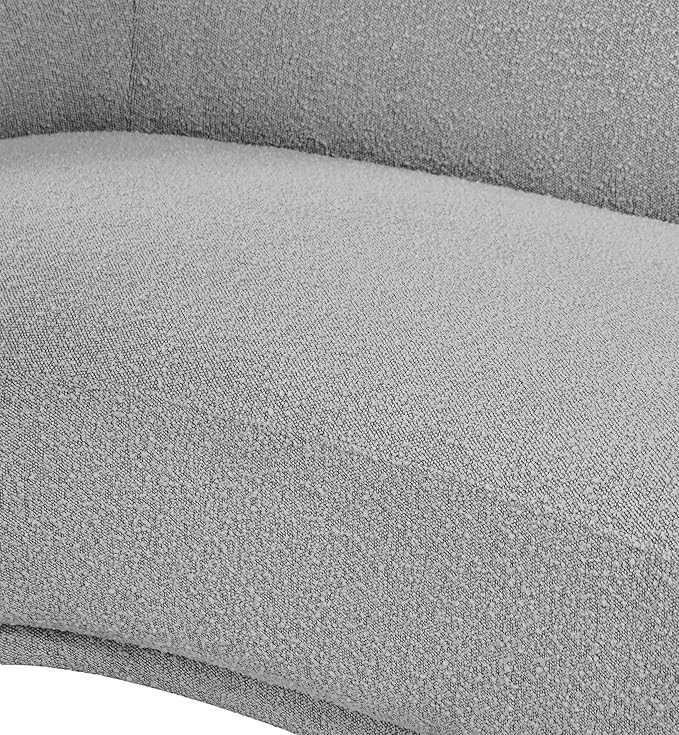 Meridian Furniture 693Grey-C Hyde Collection Modern | Contemporary Boucle Fabric Upholstered Accent Chair with Rounded Back, Grey, 42" W x 38" D x 27.5" H