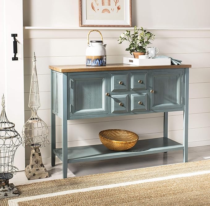 Safavieh American Homes Collection Charlotte Distressed Light Blue Sideboard