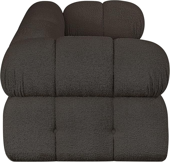Meridian Furniture 611Brown-S68A Ames Collection Modern | Contemporary Modular Sofa with Rich Brown Boucle Fabric, Modular to Create Infinite Configurations, 68" W x 34" D x 28" H, Brown