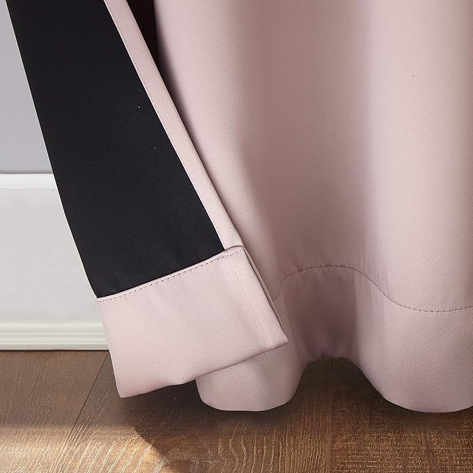 Sun Zero Nordic Theater Grade Extreme 100% Blackout Grommet Curtain Single Panel, 52" x 95", Blush Pink