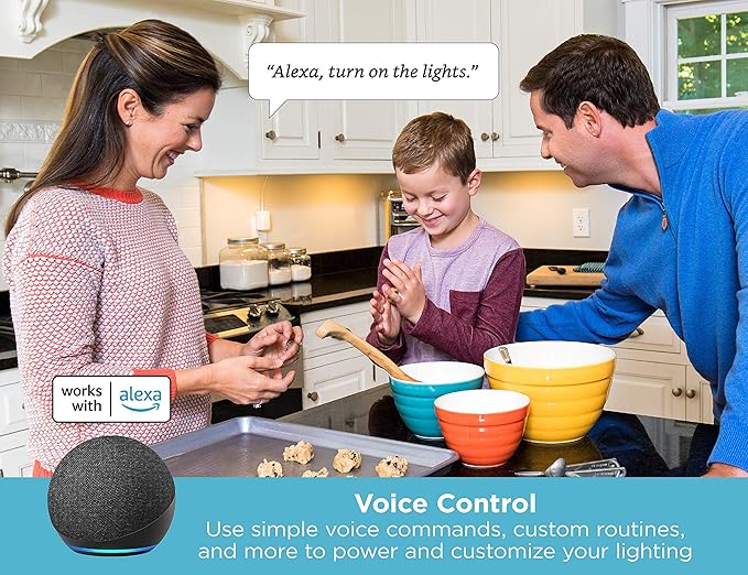 BLACK+DECKER Compatible with Alexa Smart Under Cabinet Lighting Kit & Compatible with Alexa Smart Under Cabinet Lighting, Adjustable LEDs, 18" Bar, White,A Certified for Humans Device