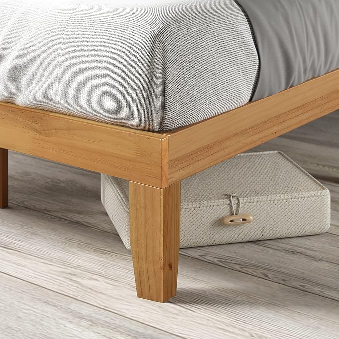 ZINUS Moiz Wood Platform Bed Frame / Wood Slat Support / No Box Spring Needed / Easy Assembly, Natural, Queen