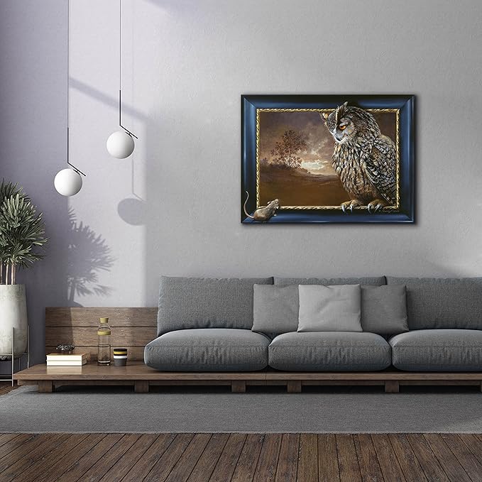 Epic Graffiti 'Eagle Owl And Mouse' by Harro Maass, Canvas Wall Art, 54"x40"