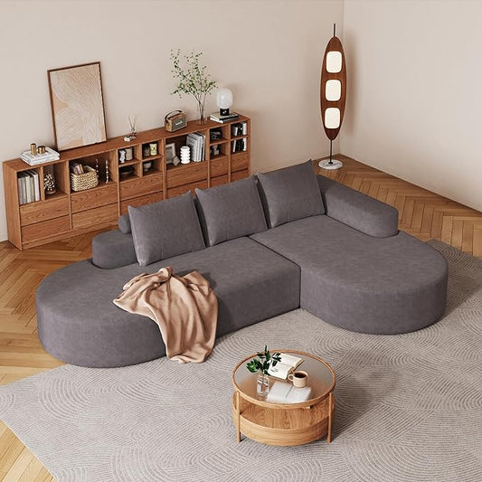 Cloud Modular Sectional Sofa with Curved Chaise Lounge,108.5" Oversized Modern Memory Foam Couch, Ergonomic BonelessModular Floor Sofa with High-for Living Room, Apartment & Office | Deep Seat, Wider Armrest, Free Combination