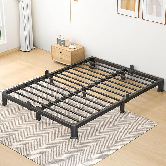 7 Inch King Bed Frame, Metal Platform Bed Frame with Round Corner Legs, 3500 lbs Heavy Duty Steel Slats Support, No Box Spring Needed, Noise Free, Easy Assembly, Black
