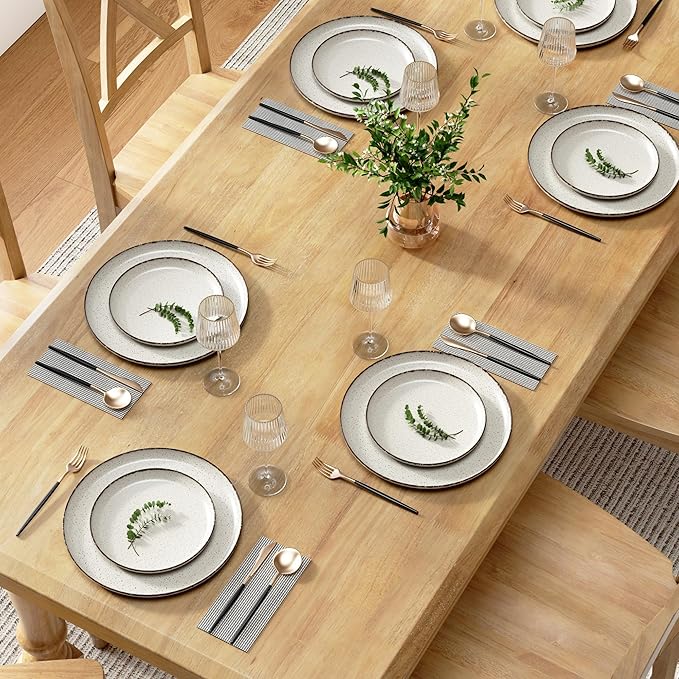 Bush Home Rectangular Dining Table, 67 inch Squire Trestle, Farmhouse Decor, Sterling Collection, Light Brown