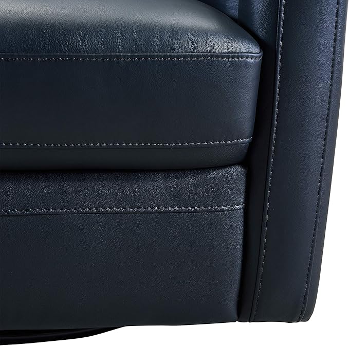 Armen Living Desi Contemporary Leather Swivel Living Room Accent Chair, 32" Wide, Black