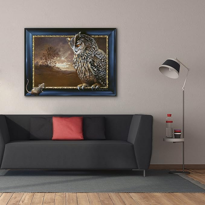Epic Graffiti 'Eagle Owl And Mouse' by Harro Maass, Canvas Wall Art, 54"x40"