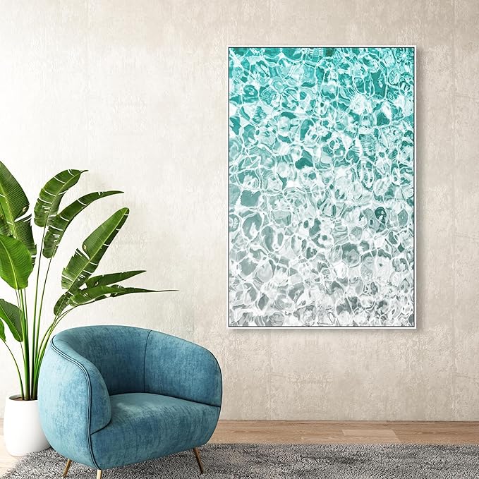 The Oliver Gal Artist Co. Nautical and Coastal Wall Art Framed Canvas Prints 'Clear Aqua Waters' Coastal