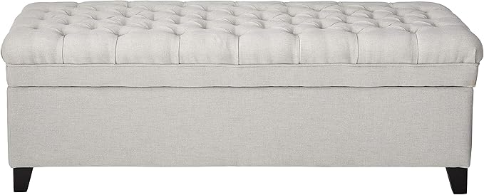 Christopher Knight Home Juliana Fabric Storage Ottoman, Light Gray