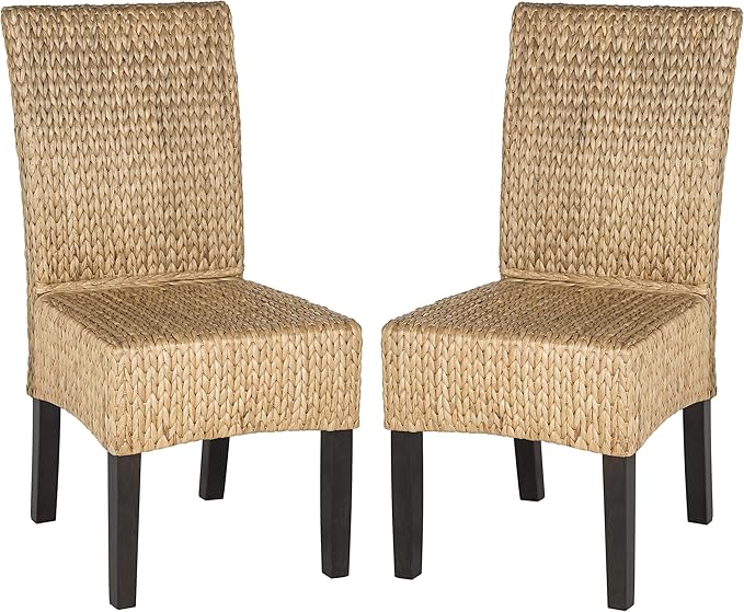 Safavieh Home Collection Luz Natural Wicker Dining Chair (Set of 2), 18"