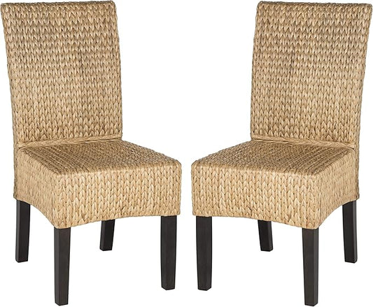 Safavieh Home Collection Luz Natural Wicker Dining Chair (Set of 2), 18"