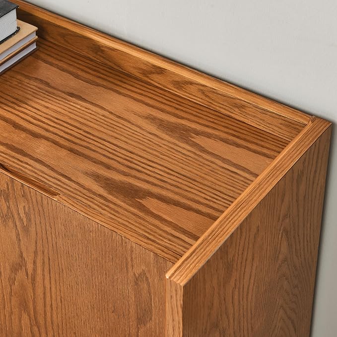 Ball & Cast 34" Walnut Sideboard Cabinet with Storage, Rustic Buffet Credenza Cabinet with 2 Doors and Adjustable Shelf, for Entryway, Hallway, Living Room, Dining Rooms & Kitchen Coffee Bar