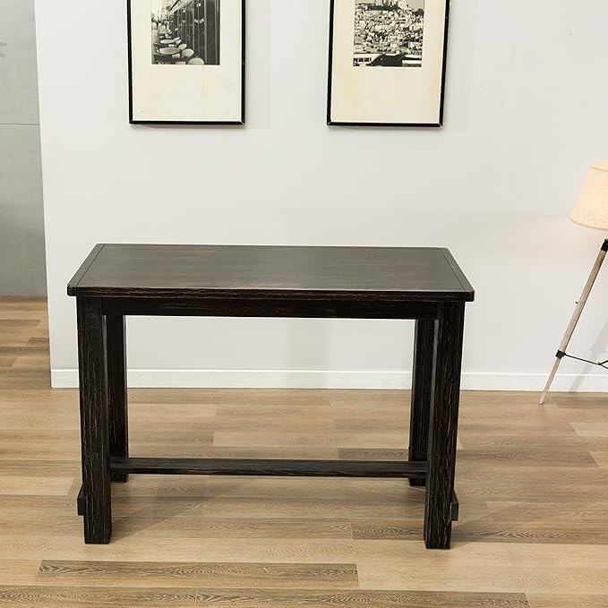 Roundhill Furniture Lotusville Antique Rectangular Wood Bar Height Dining Table