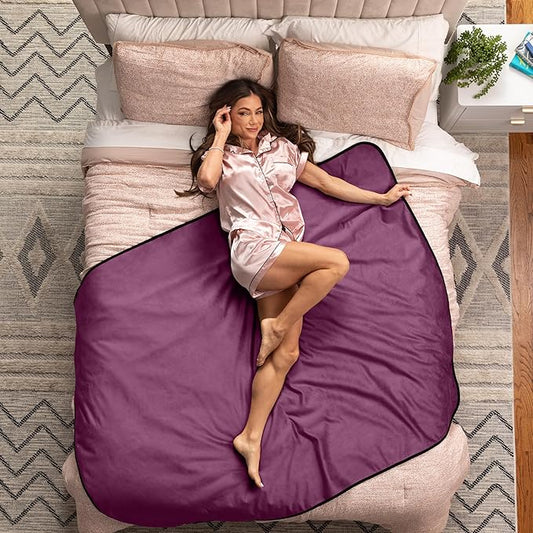 Avana Waterproof Throw - Sensual Blanket for Adults - Made in The USA - Regular Size, Micro-Velvet Purple