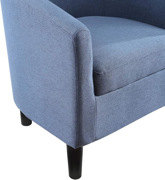 Convenience Concepts Take a Seat Churchill Accent Chair with Ottoman, Blue Fabric