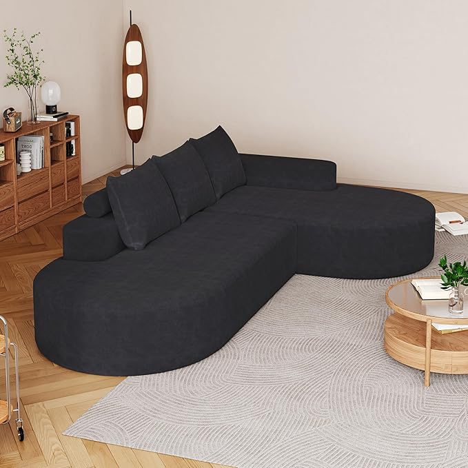 Cloud Modular Sectional Sofa with Curved Chaise Lounge,108.5" Oversized Modern Memory Foam Couch, Ergonomic BonelessModular Floor Sofa with High-for Living Room, Apartment & Office | Deep Seat, Wider Armrest, Free Combination