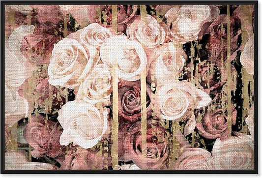 The Oliver Gal Artist Co. Floral and Botanical Framed Wall Art Canvas Prints 'Shabby Chic Romance' Florals