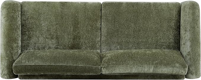 Christopher Knight Home Taki 89 Inches Sofa Couch, Cozy Chenille Upholstered 3-Seater Sofa, Wood Frame Couches, Comfy Home Sofa Living Room and Office, Lounge Seating with Armrests, Olive Green