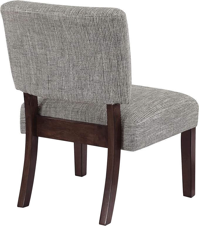 OSP Home Furnishings Jasmine ‎Mid-Century Modern Accent Chair with Wood Legs, Tweed Charcoal Fabric