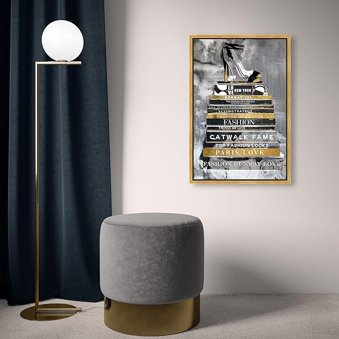 The Oliver Gal Artist Co. Fashion and Glam Wall Art Framed Canvas Prints 'Fashion Thoughts Noir Classic' Shoes
