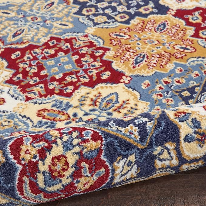 Nourison Home Grafix Multicolor 2' x 4' Area Rug - Easy Clean, Non Shedding, Bed Room, Living Room, Dining Room, Kitchen (2' x 4')