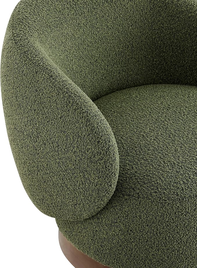 Swivel Accent Chair Round Barrel Armchair Upholstered Performance Fabric for Living Room Bedroom Waitingroom,2 Box,Moss Green