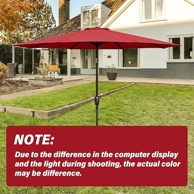 Simple Deluxe 9' Patio Umbrella Replacement Canopy for 8 Ribs, Table Market Yard Umbrella Replacement Top Cover (Canopy Only)