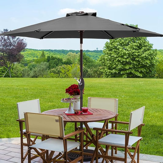 7.5ft Outdoor Umbrella Patio Umbrella,2-Year-Non-Fading,Table Market Patio Umbrella with Push Button Tilt and Crank,for Pool, Deck, Garden,Backyard