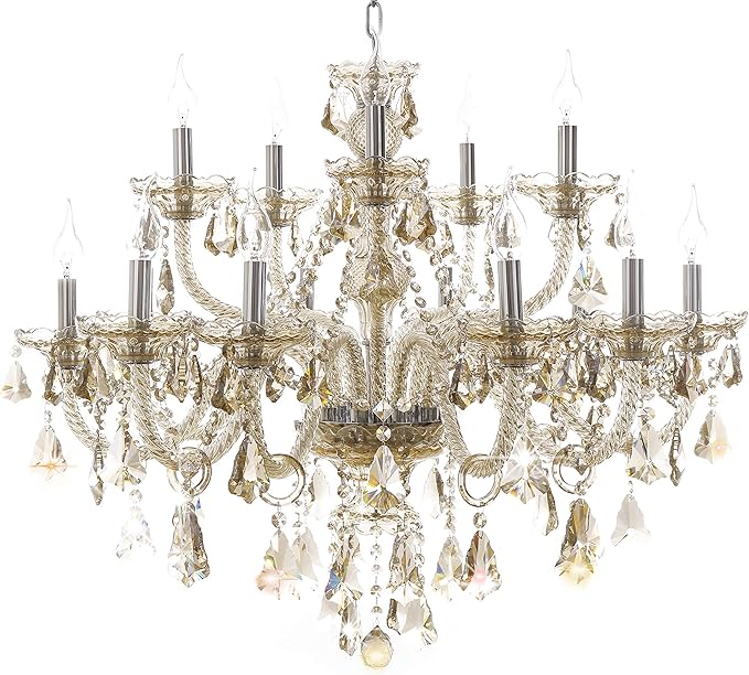 Generic Island Lights Crystals Chandelier 15 Lights Ceiling Fixtures Color Cognac