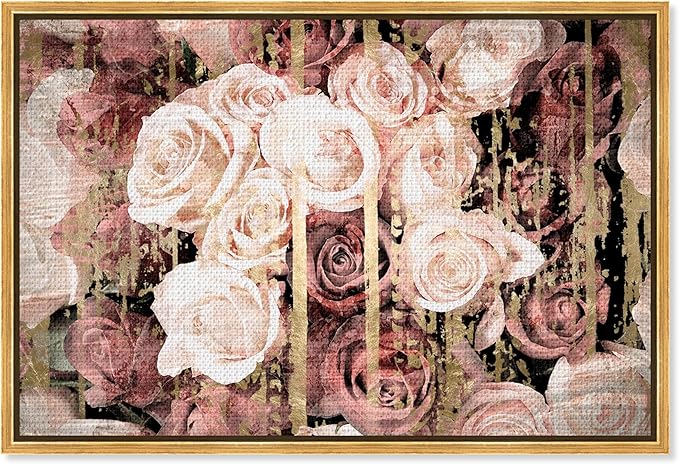 The Oliver Gal Artist Co. Floral and Botanical Framed Wall Art Canvas Prints 'Shabby Chic Romance' Florals