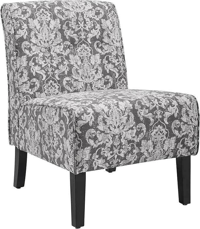 Linon Coco Accent Chair, Gray Damask