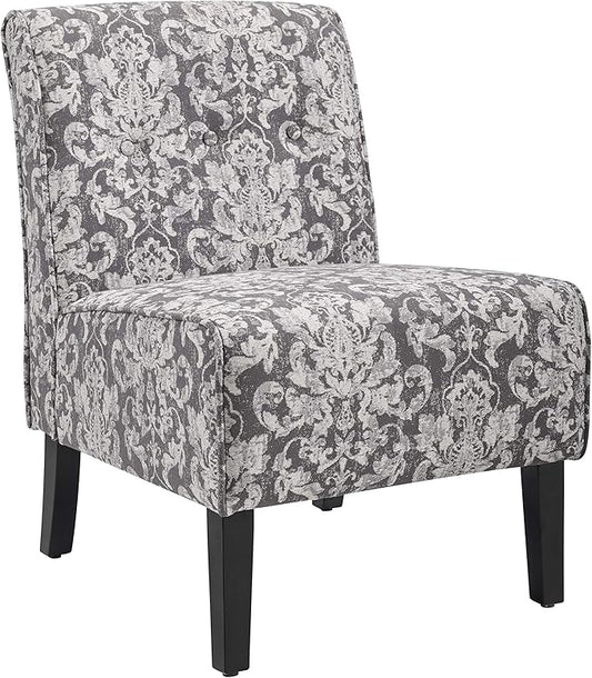 Linon Coco Accent Chair, Gray Damask