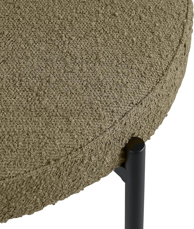 Meridian Furniture Beacon Olive Green Boucle Fabric Dining Chair (Set of 2)