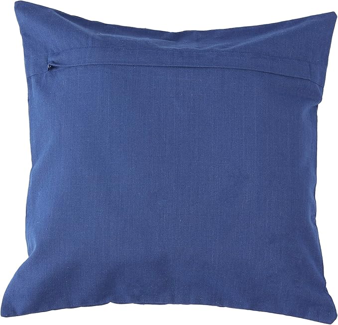 DII Decorative Square Throw Pillow Cover Collection Cotton, Machine Washable, Hidden Zipper, 18x18, Navy Assorted, 4 Piece