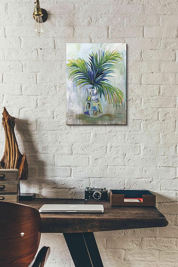 Epic Graffiti "Palm Leaves I by Jeanette Vertentes, Canvas Wall Art, 12"x16"