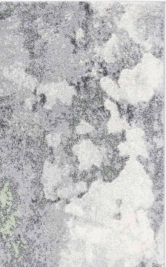 SAFAVIEH Adirondack Collection Area Rug - 6' Square, Green & Grey, Modern Abstract Design, Non-Shedding & Easy Care, Ideal for High Traffic Areas in Living Room, Bedroom (ADR134F)