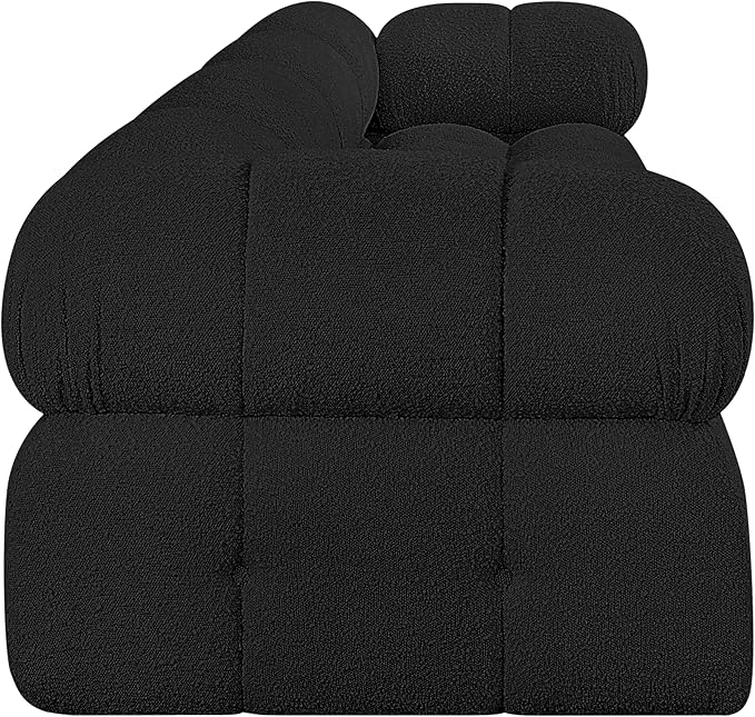 Meridian Furniture 611Black-S136A Ames Collection Modern | Contemporary Modular Sofa with Rich Black Boucle Fabric, Modular to Create Infinite Configurations, 136" W x 34" D x 28" H, Black