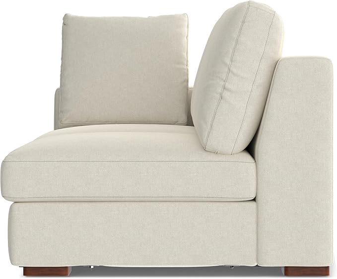 SIMPLIHOME Charlie Right-Facing Sectional Sofa in 100% Recycled Polyester Tightly Woven Performance Fabric, Cream, 122-inches Wide, Handcrafted Contemporary Style L-Shaped Couch with Chaise