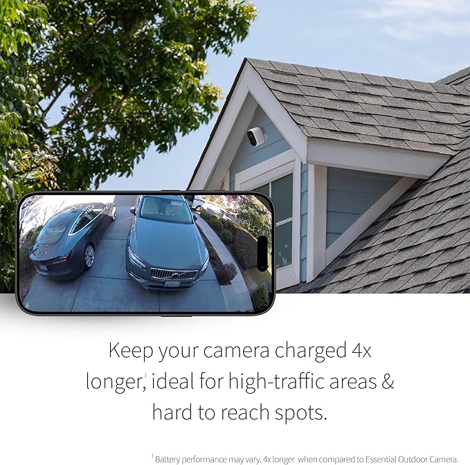 Arlo Essential XL Security Camera 2K (2nd Gen, 2023 Release) - Wireless Outdoor Camera, 4X Longer Battery, Person Recognition, Package Detection, Animated Preview, 1-Mo. Trial of Secure Plan, 1 Cam
